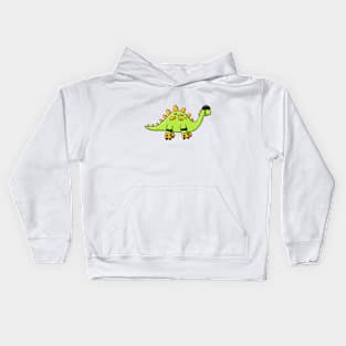 Stegosaurus on rollerskates Kids Hoodie